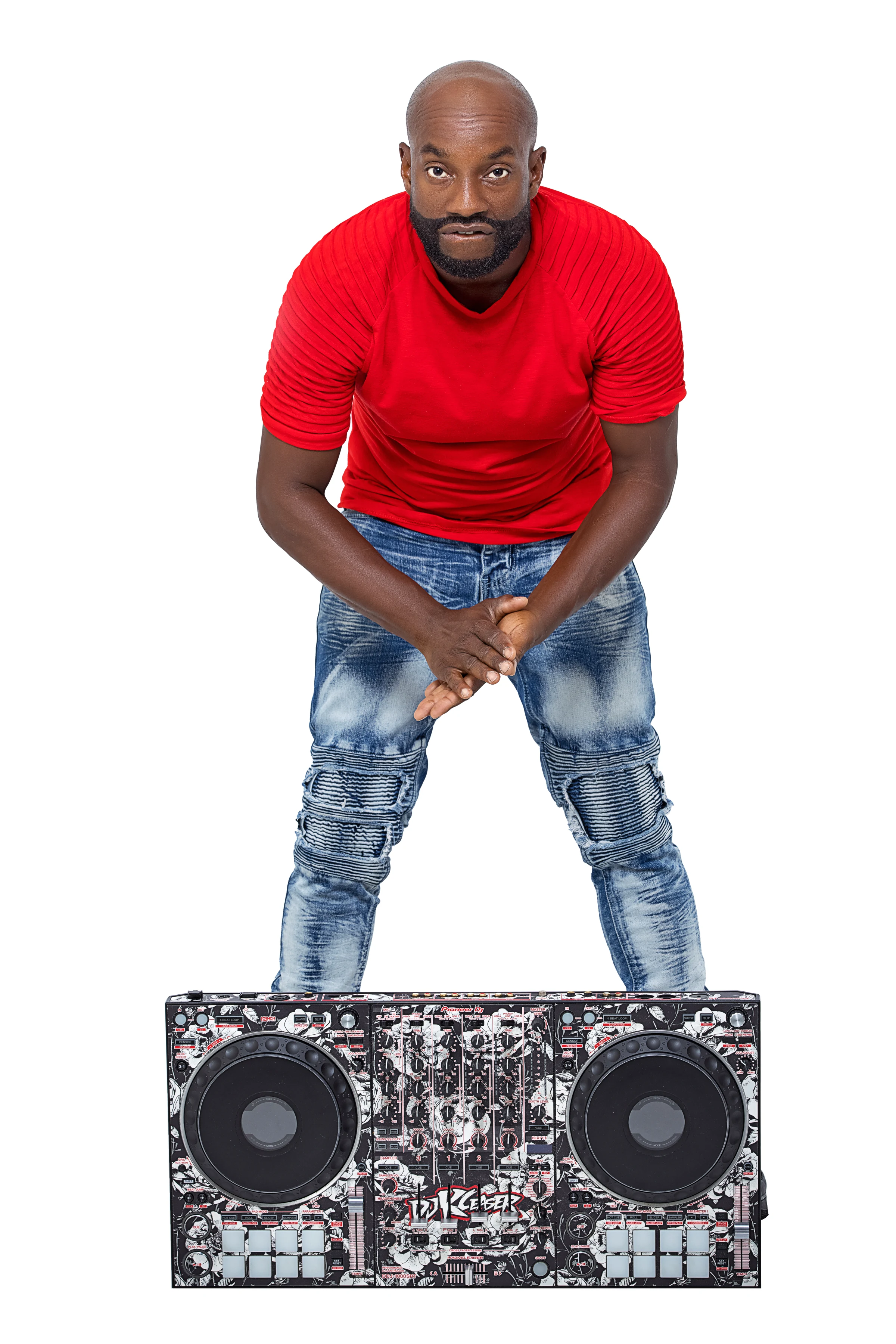 DJ KCeaser behind his custom controller